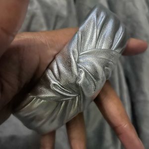 Silver metallic headband